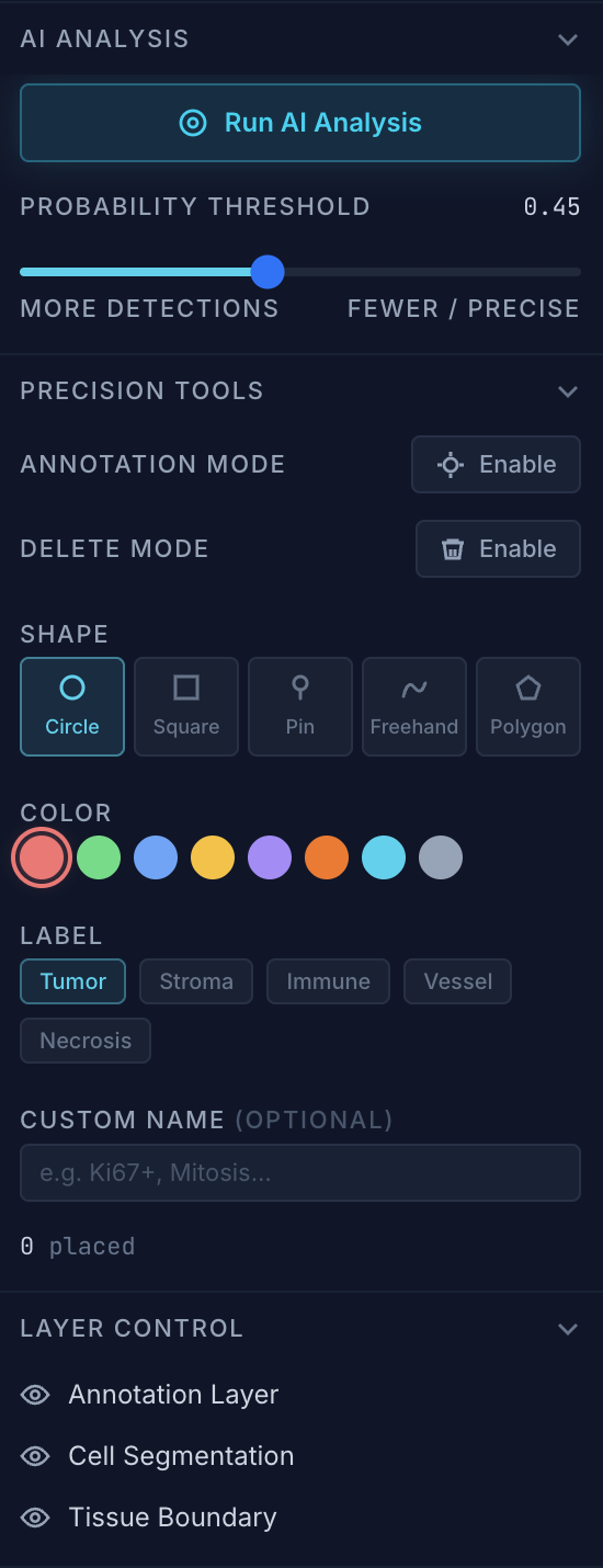 Annotation toolbar with shape and color controls